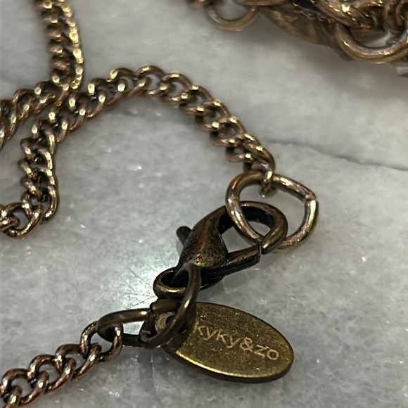 Coastal Neutrals Palm Leaves Statement Necklace-Boutique - Picture 10 of 10